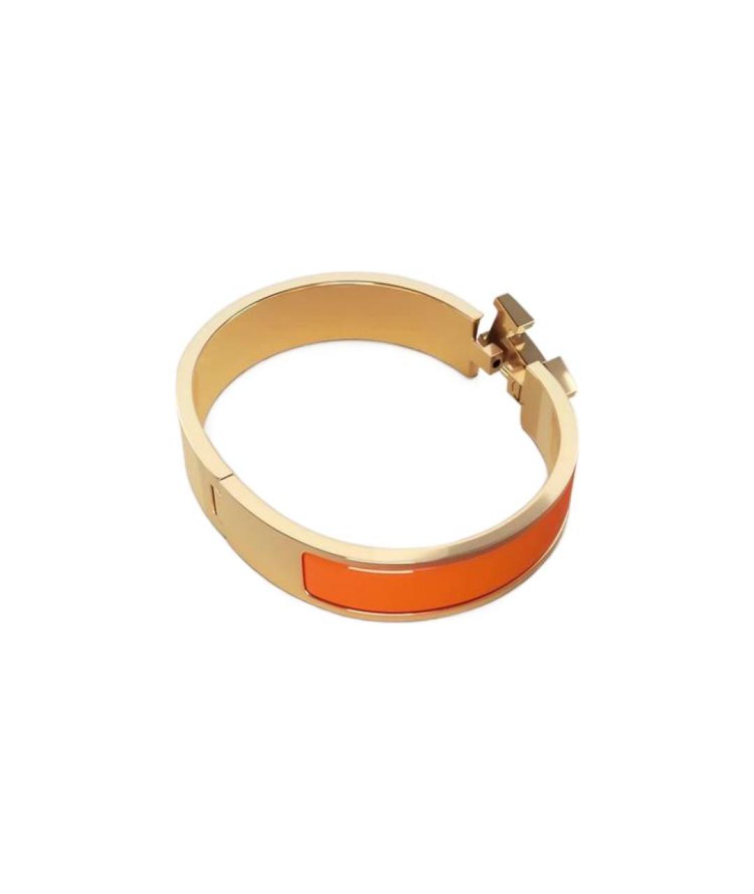 HERMES Оранжевый металлический браслет, фото 3
