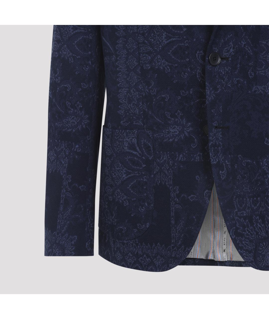 ETRO Синий хлопковый пиджак, фото 5