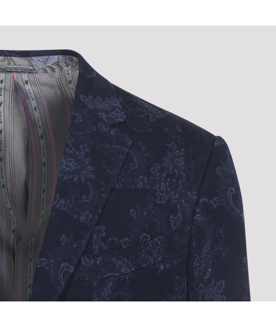 ETRO Синий хлопковый пиджак, фото 4