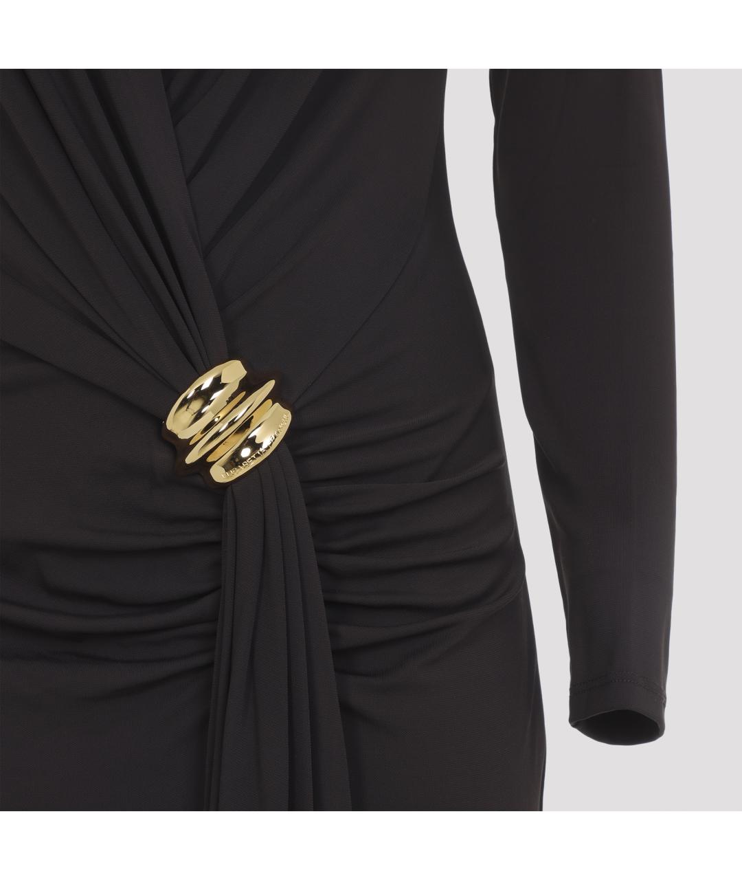 ELISABETTA FRANCHI Антрацитовое полиэстеровое вечернее платье, фото 5