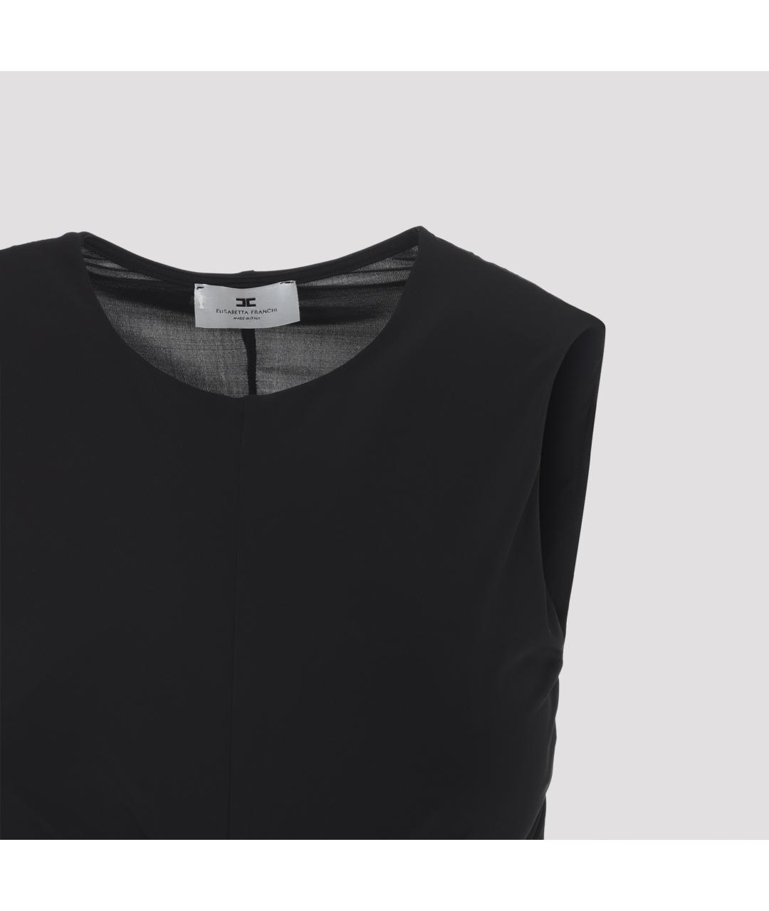ELISABETTA FRANCHI Черная вискозная блузы, фото 4