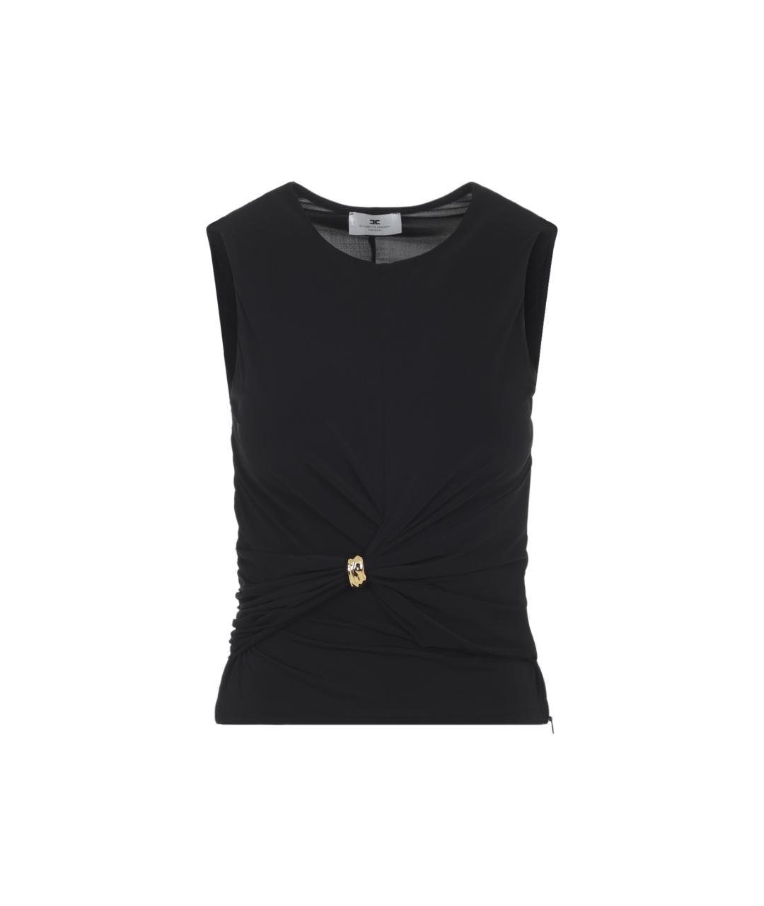 ELISABETTA FRANCHI Черная вискозная блузы, фото 1