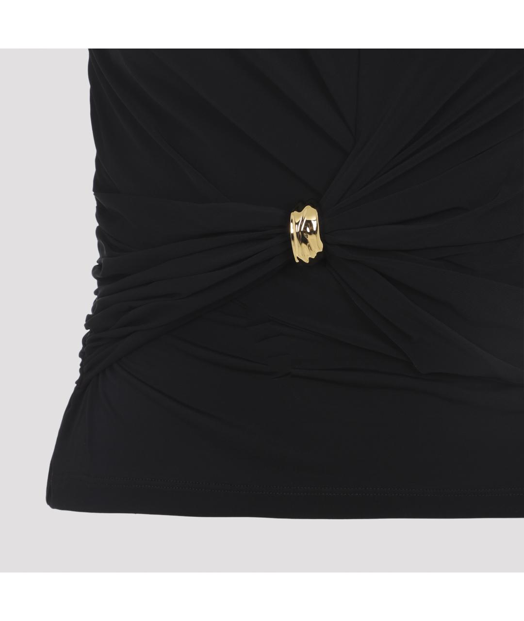 ELISABETTA FRANCHI Черная вискозная блузы, фото 5