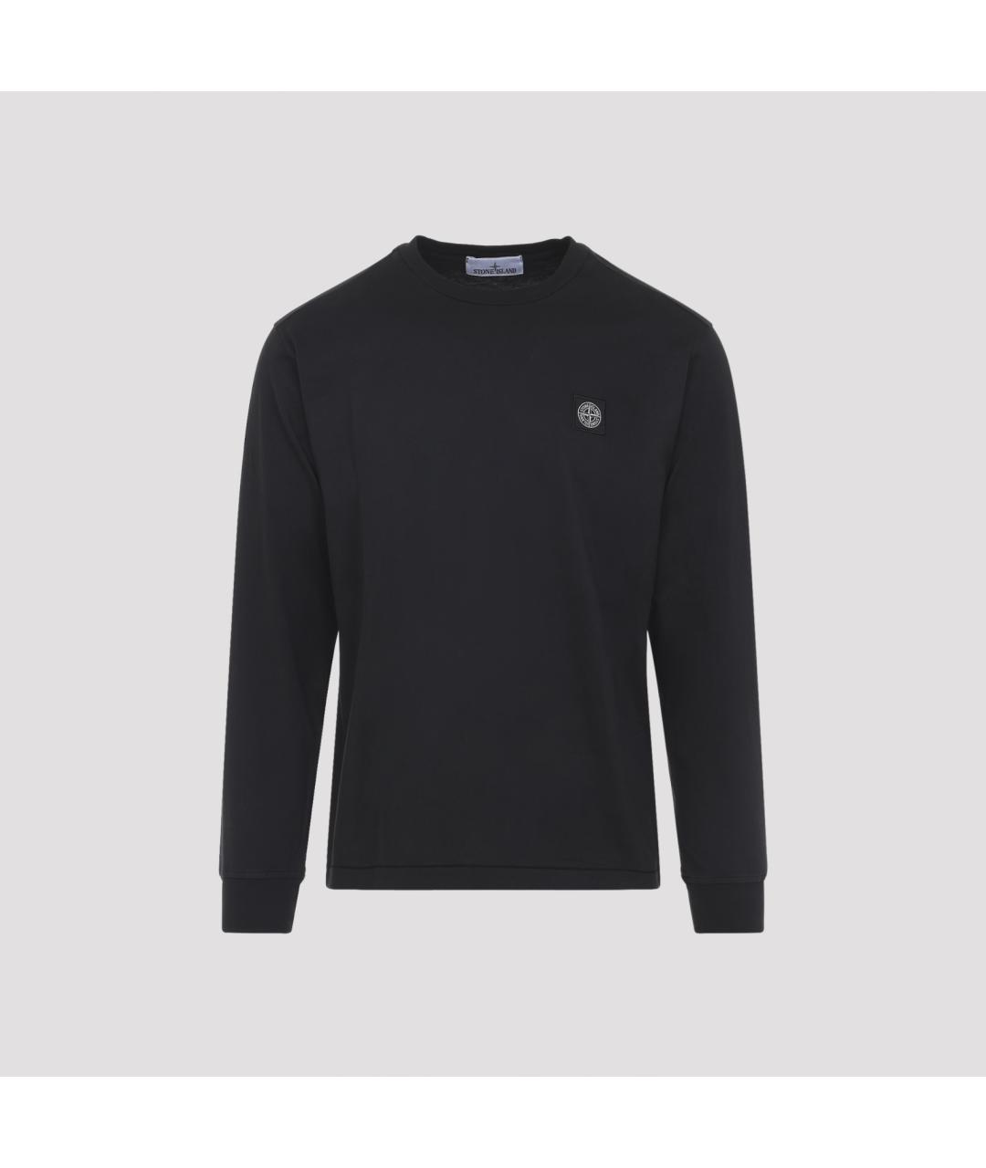 STONE ISLAND Черный хлопковый джемпер / свитер, фото 2