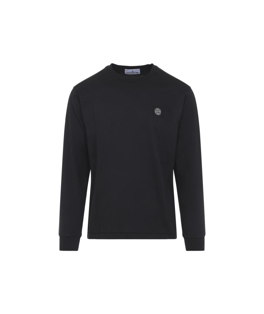 STONE ISLAND Черный хлопковый джемпер / свитер, фото 1