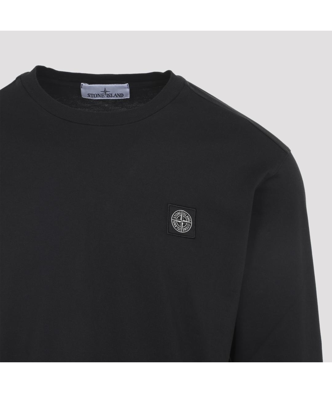 STONE ISLAND Черный хлопковый джемпер / свитер, фото 4