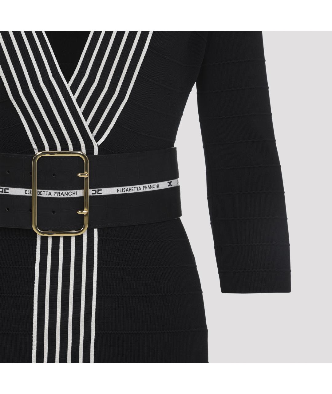 ELISABETTA FRANCHI Черное вискозное платье, фото 5