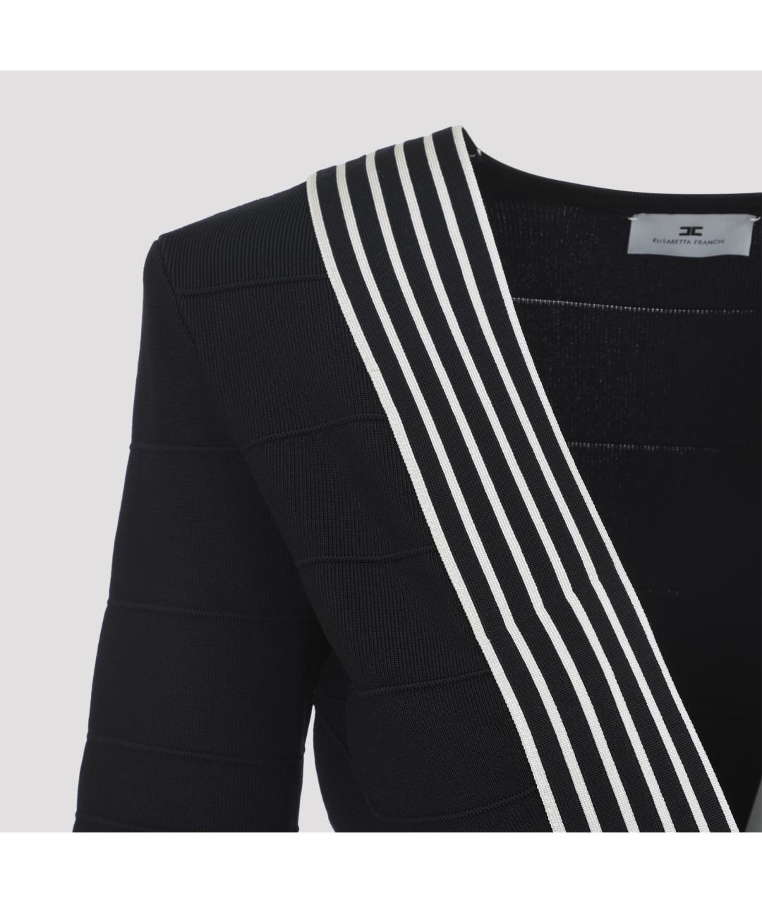 ELISABETTA FRANCHI Черное вискозное платье, фото 4