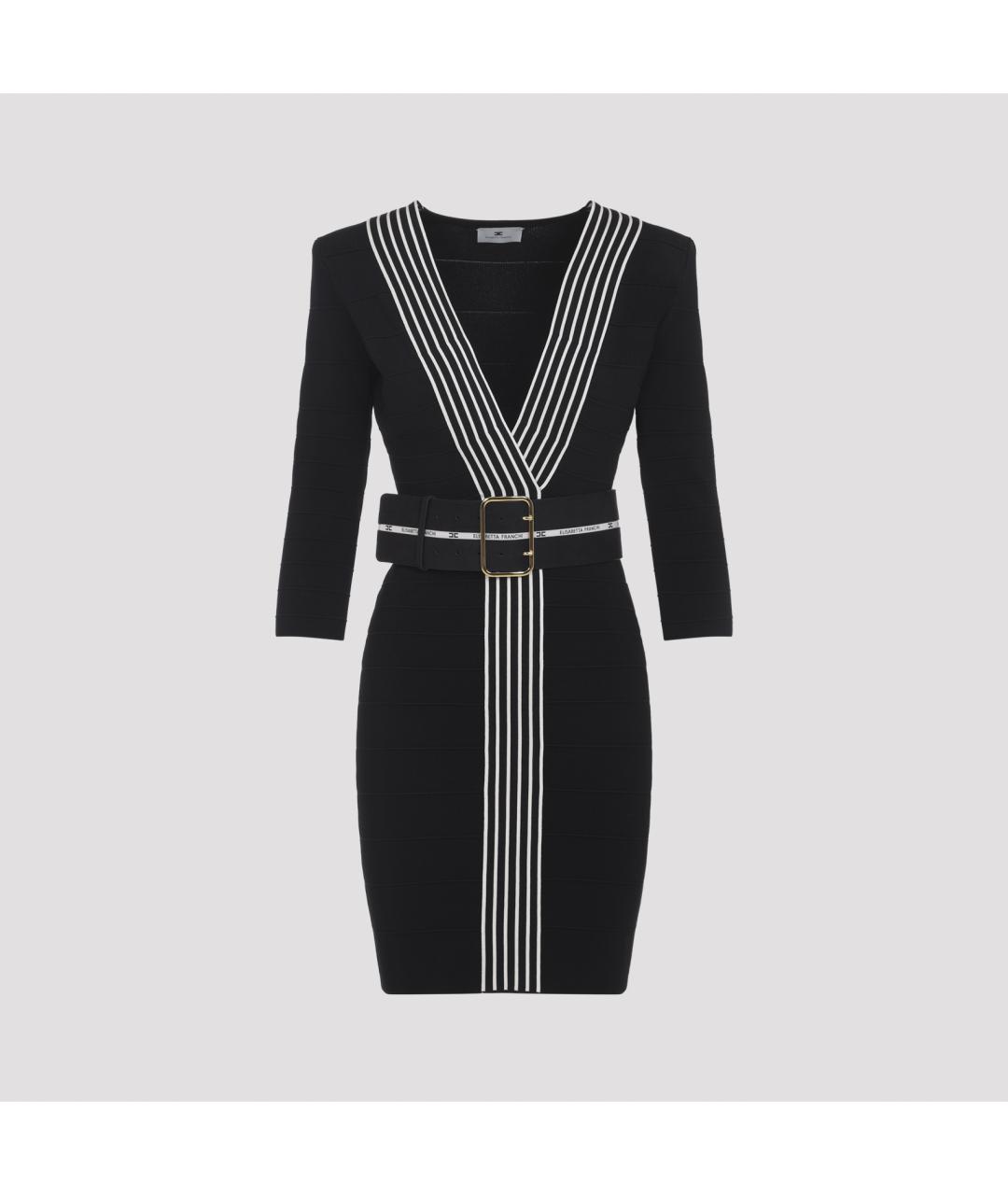 ELISABETTA FRANCHI Черное вискозное платье, фото 2