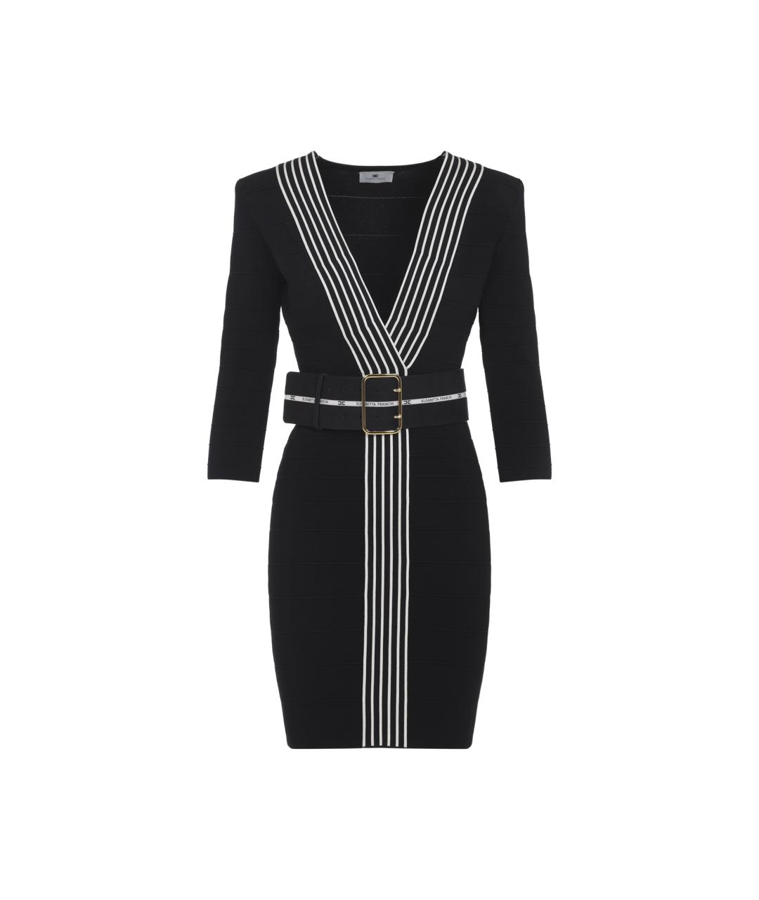 ELISABETTA FRANCHI Черное вискозное платье, фото 1