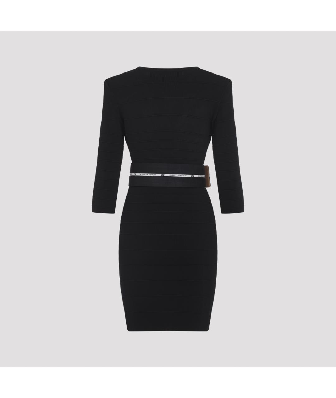 ELISABETTA FRANCHI Черное вискозное платье, фото 3