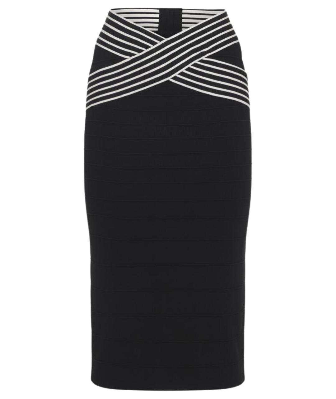 ELISABETTA FRANCHI Черная вискозная юбка миди, фото 1