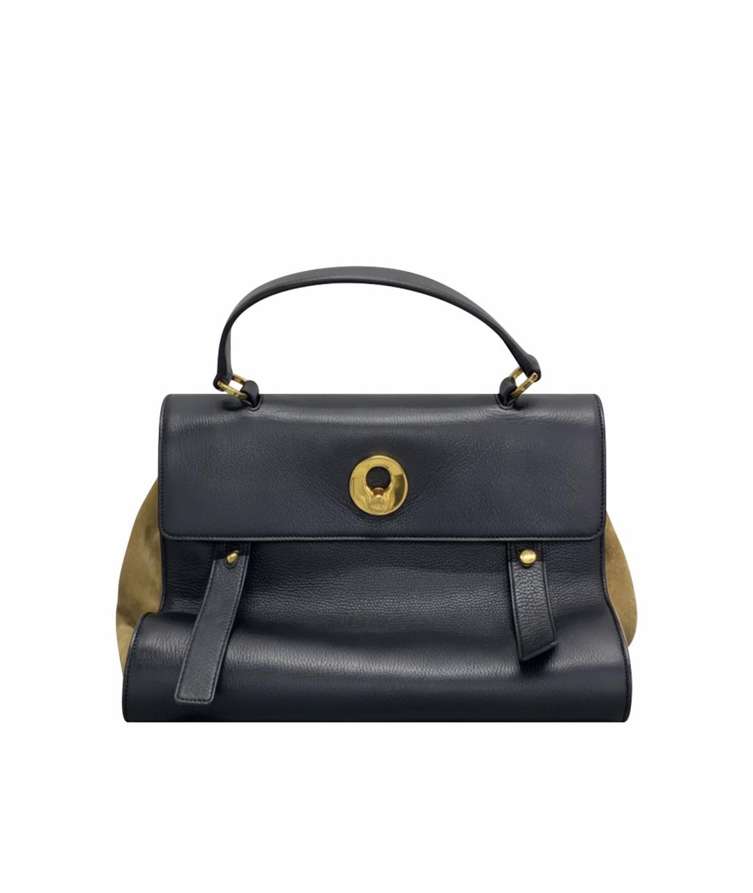 SAINT LAURENT Черная кожаная сумка с короткими ручками, фото 1