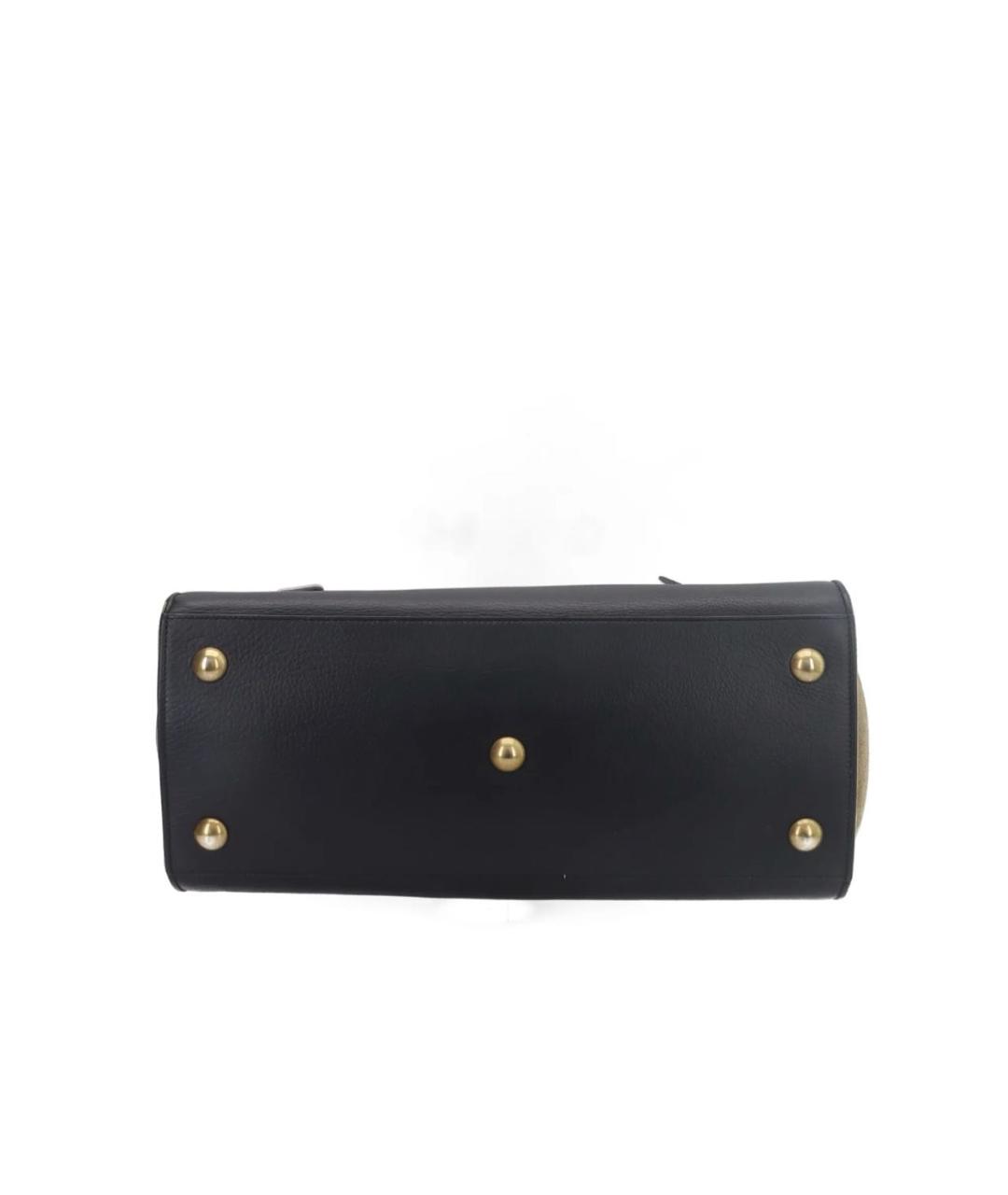 SAINT LAURENT Черная кожаная сумка с короткими ручками, фото 4