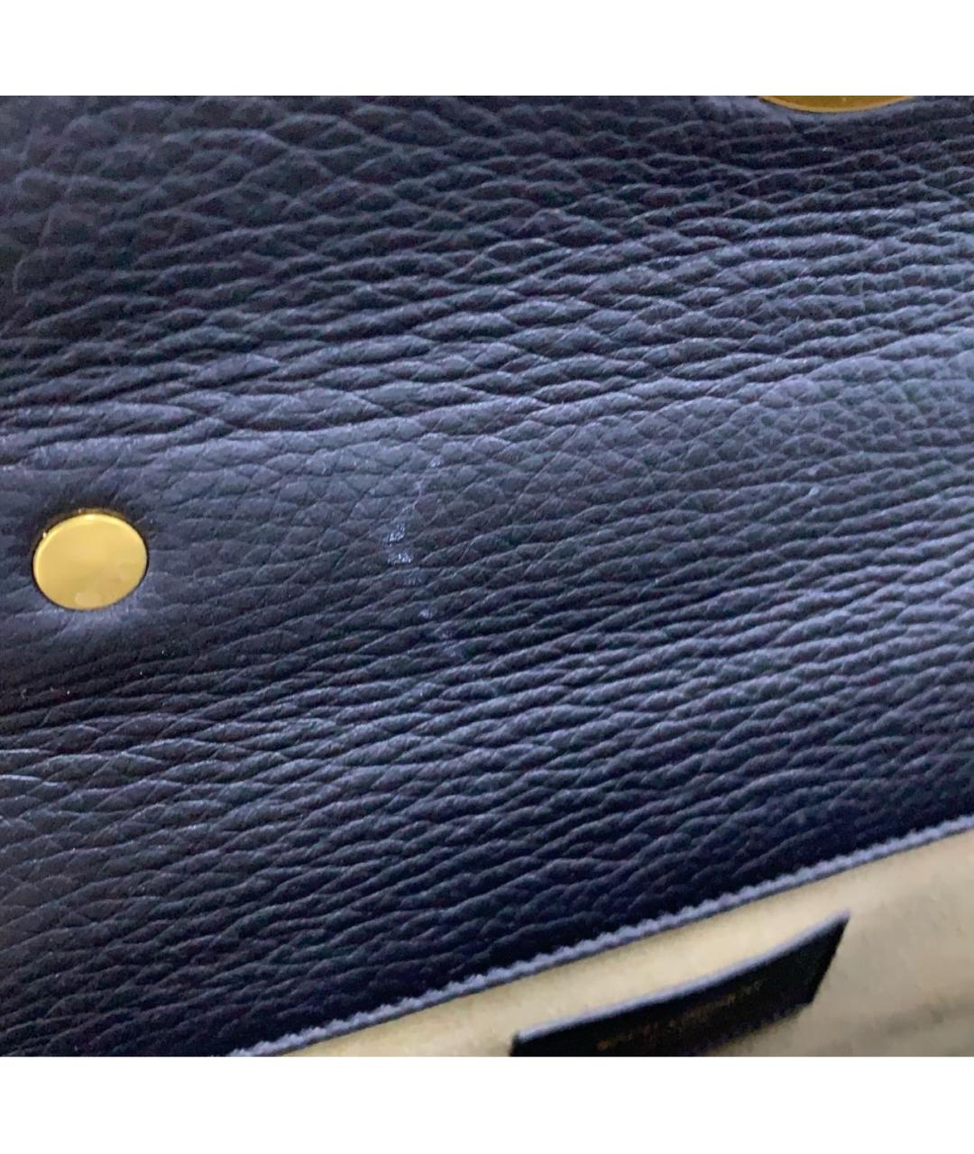 SAINT LAURENT Черная кожаная сумка с короткими ручками, фото 5