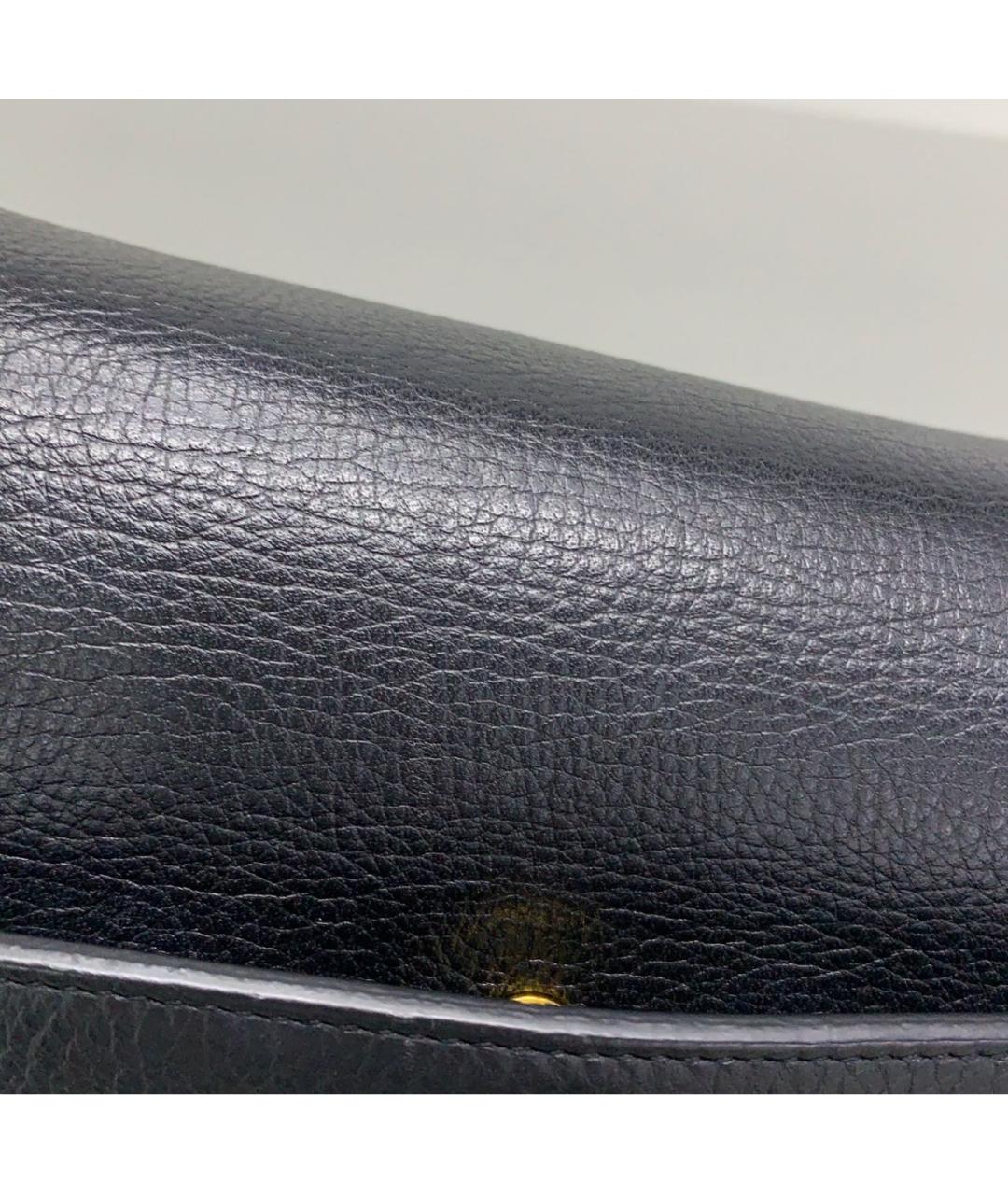 SAINT LAURENT Черная кожаная сумка с короткими ручками, фото 6