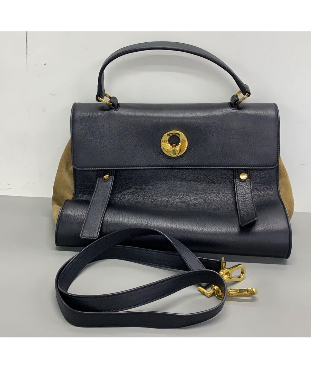 SAINT LAURENT Черная кожаная сумка с короткими ручками, фото 9