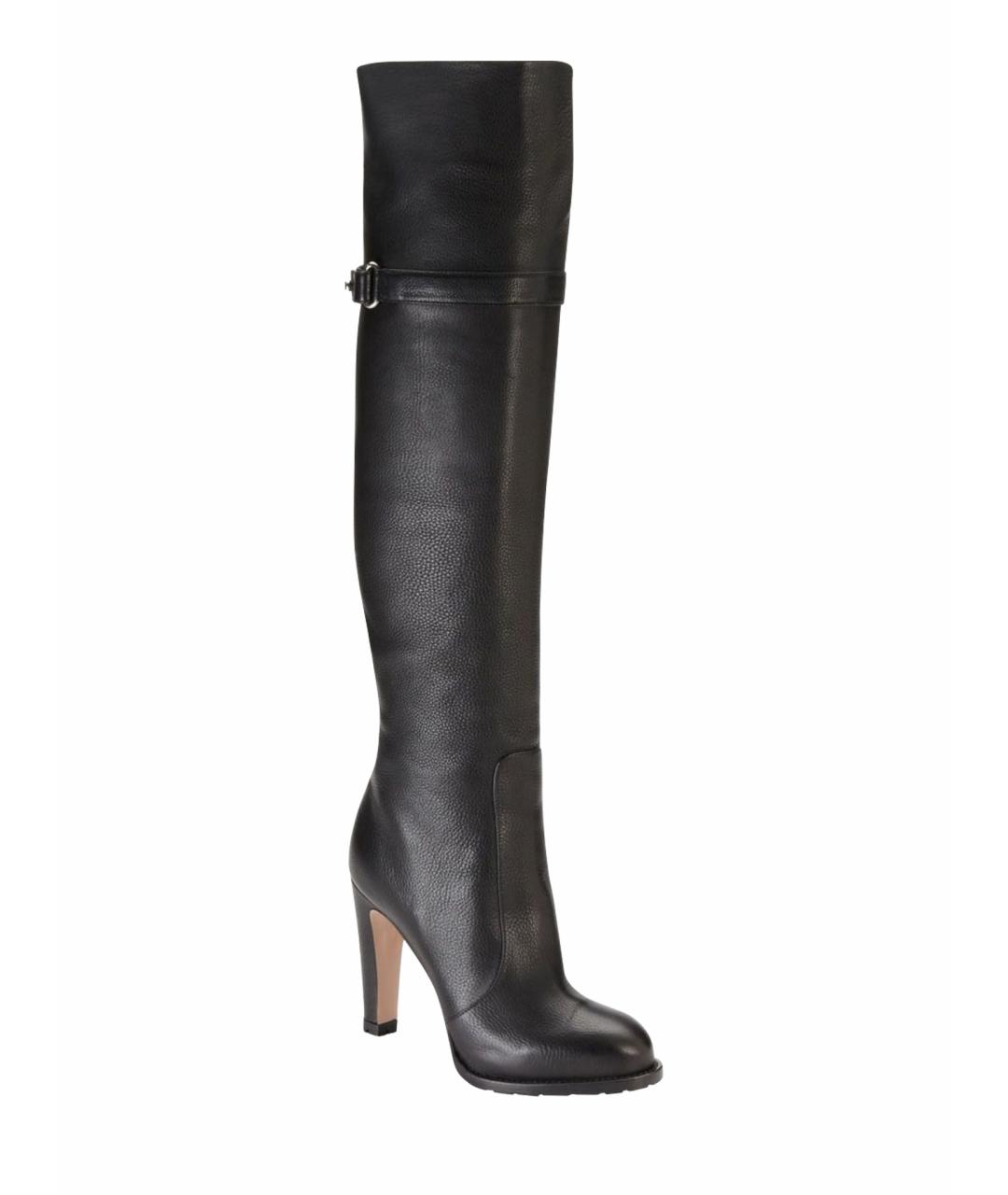 GIANVITO ROSSI Черные кожаные ботфорты, фото 1