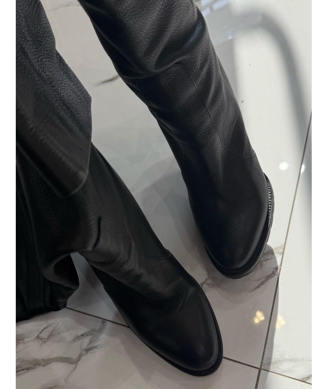 GIANVITO ROSSI Черные кожаные ботфорты, фото 5