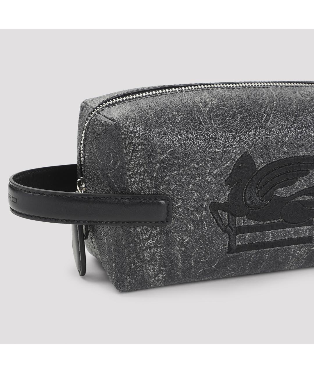 ETRO Антрацитовая синтетическая барсетка, фото 4