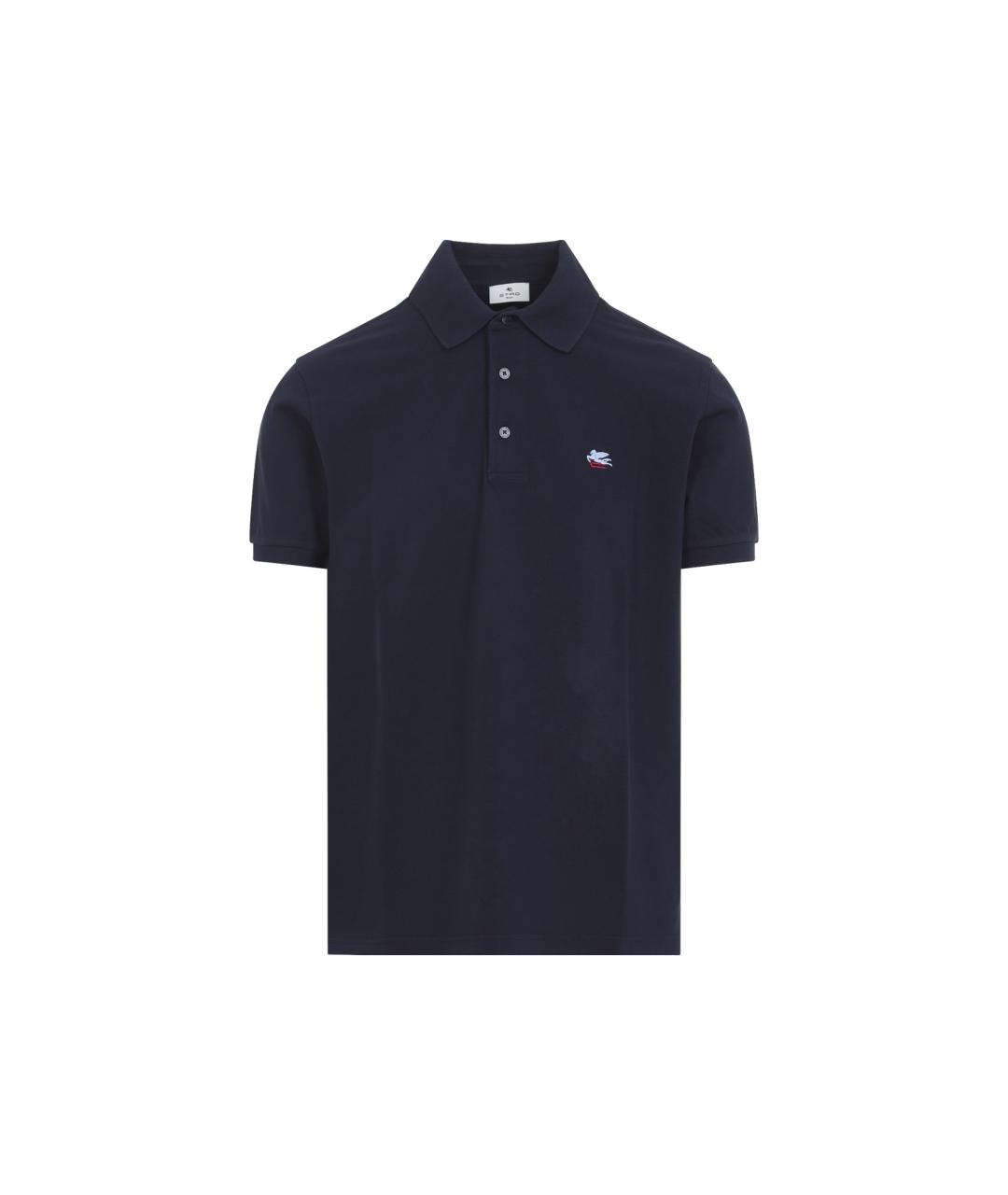 ETRO Синее хлопковое поло с коротким рукавом, фото 1