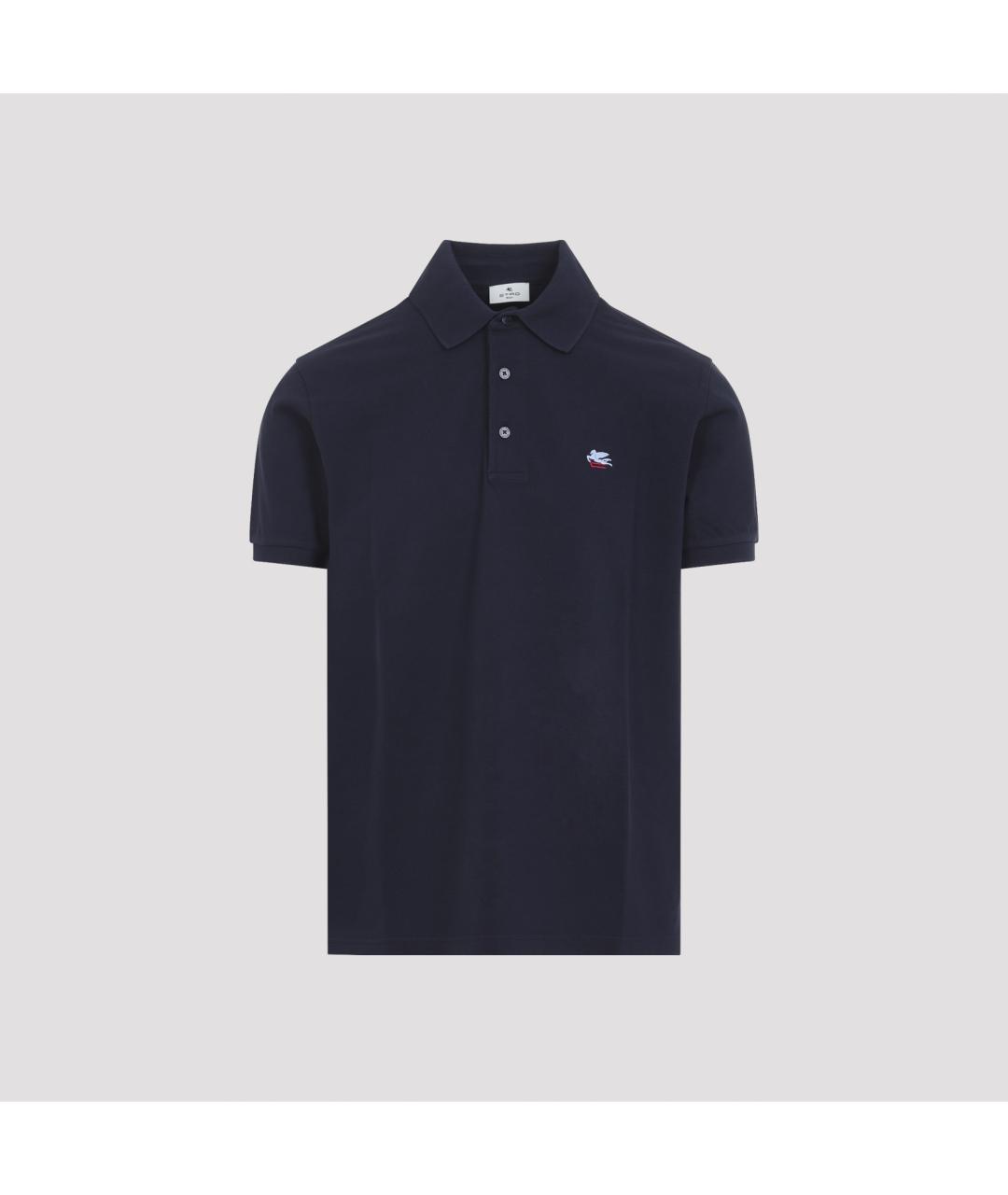 ETRO Синее хлопковое поло с коротким рукавом, фото 2