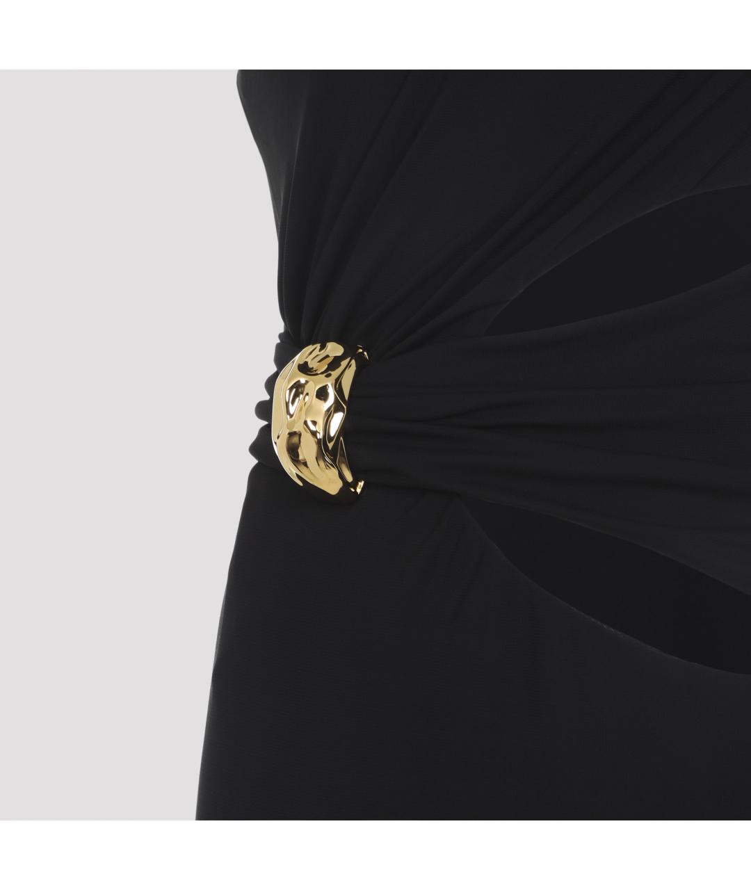 ELISABETTA FRANCHI Черное вискозное вечернее платье, фото 5