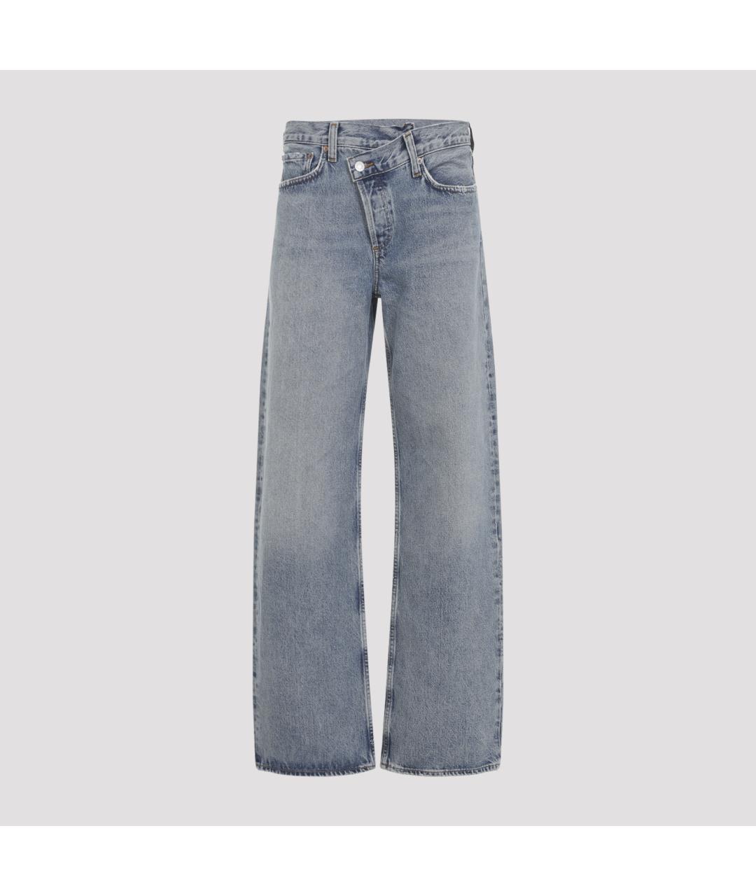 AGOLDE Голубые хлопковые джинсы клеш, фото 2