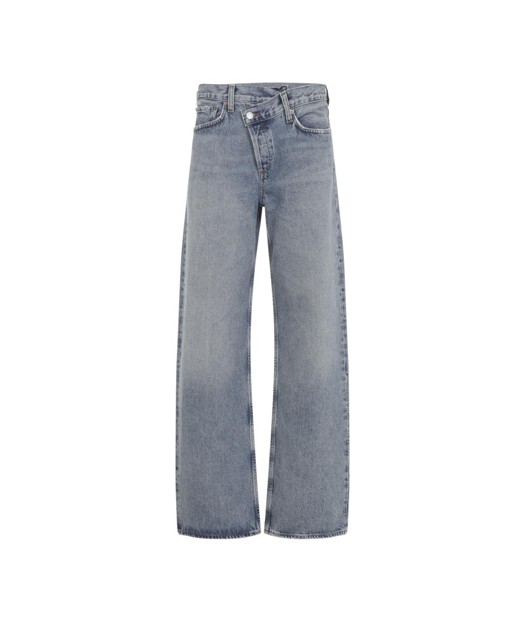 AGOLDE Голубые хлопковые джинсы клеш, фото 1