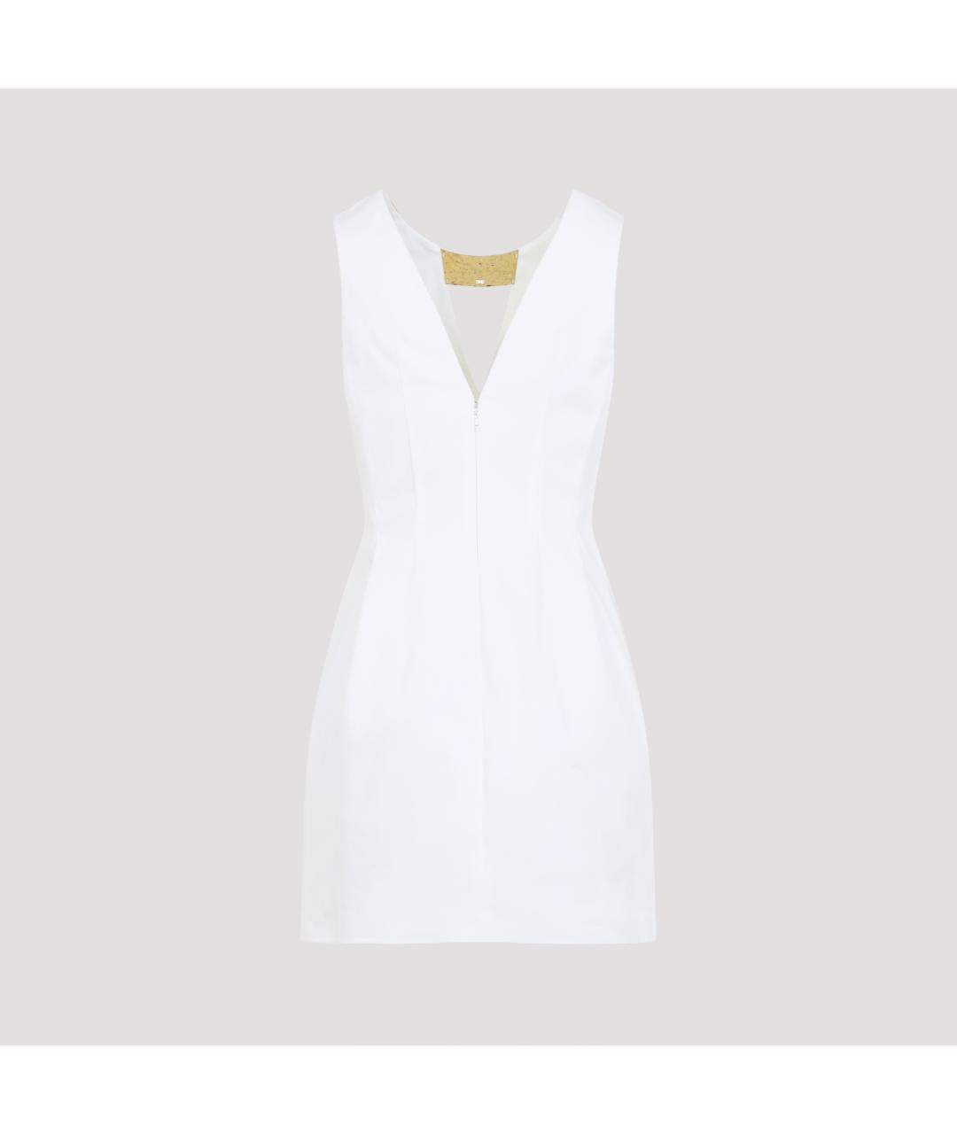 ELISABETTA FRANCHI Белое хлопковое платье, фото 3