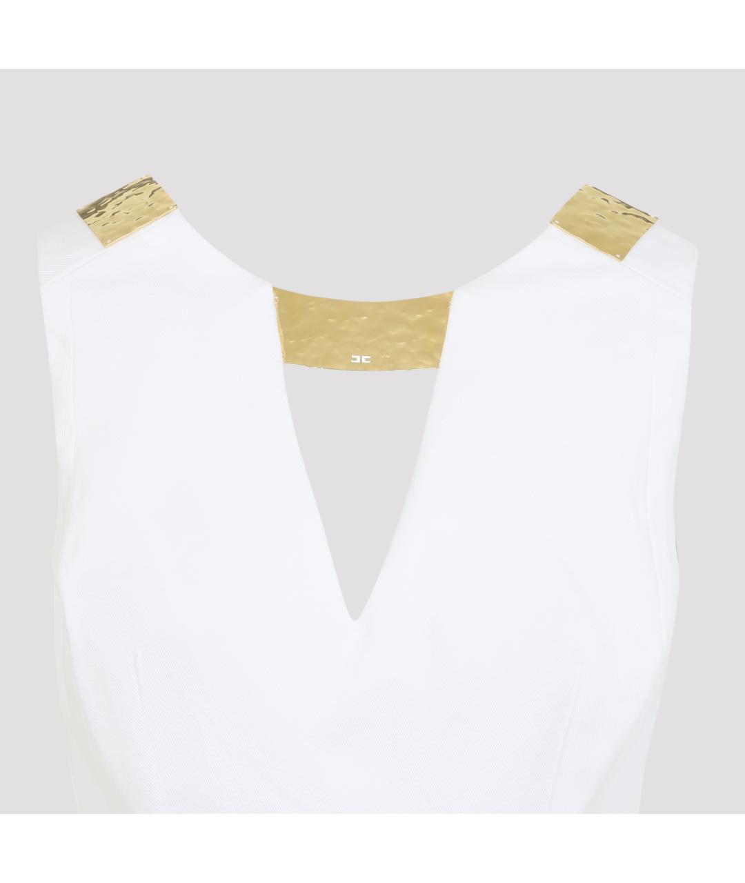 ELISABETTA FRANCHI Белое хлопковое платье, фото 4