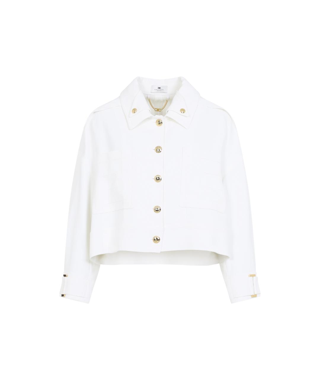 ELISABETTA FRANCHI Белый вискозный жакет/пиджак, фото 1