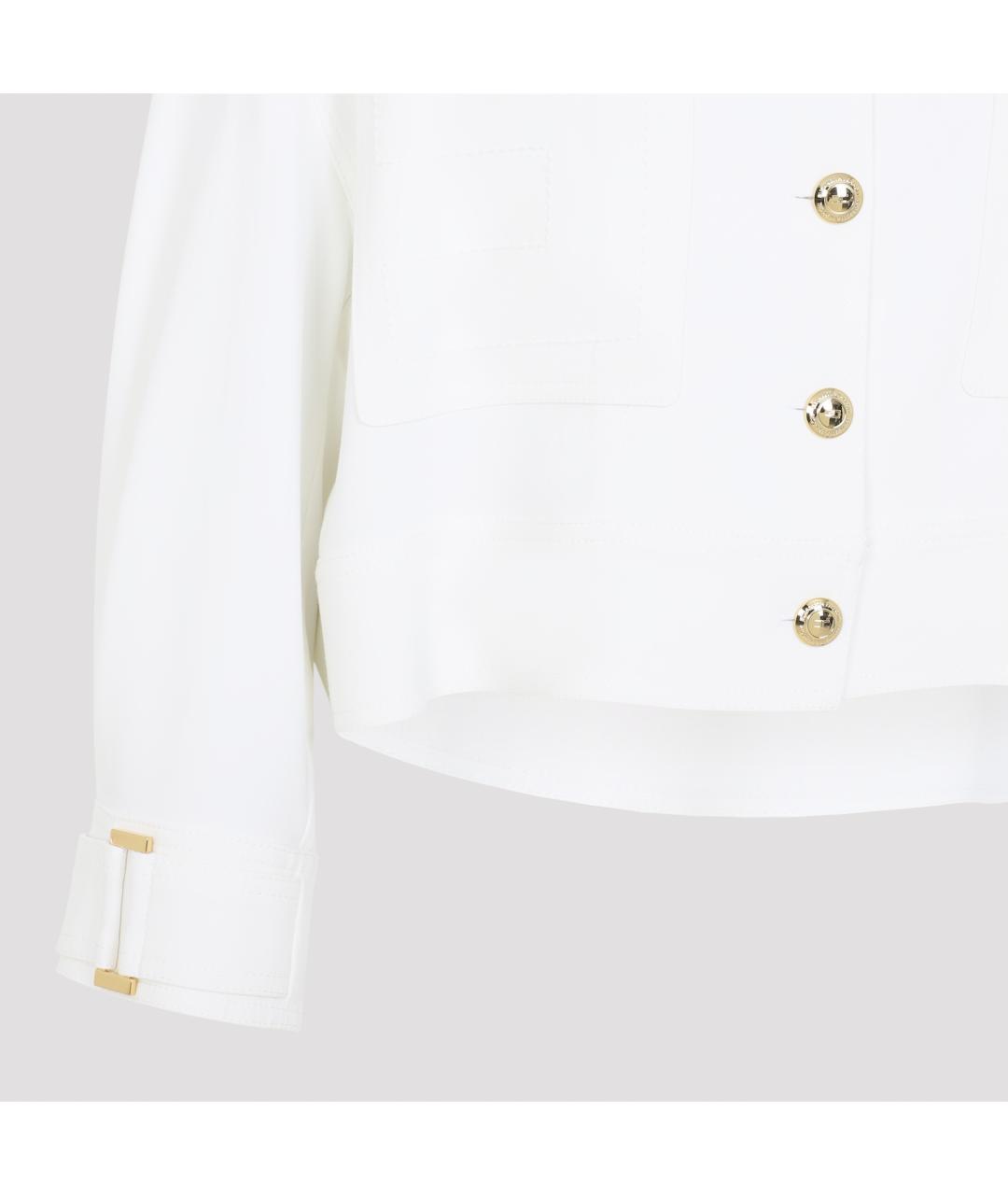 ELISABETTA FRANCHI Белый вискозный жакет/пиджак, фото 5