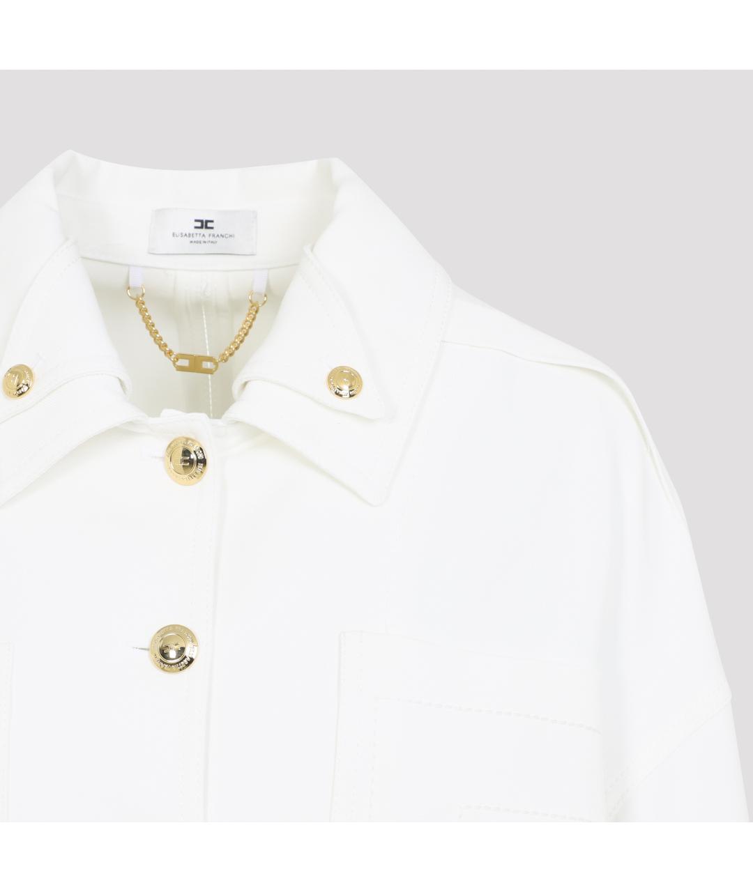 ELISABETTA FRANCHI Белый вискозный жакет/пиджак, фото 4