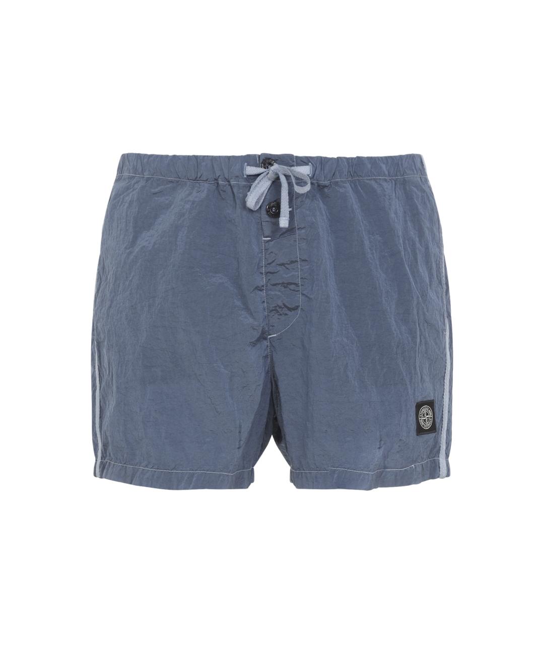 STONE ISLAND Синие полиамидовые шорты, фото 1