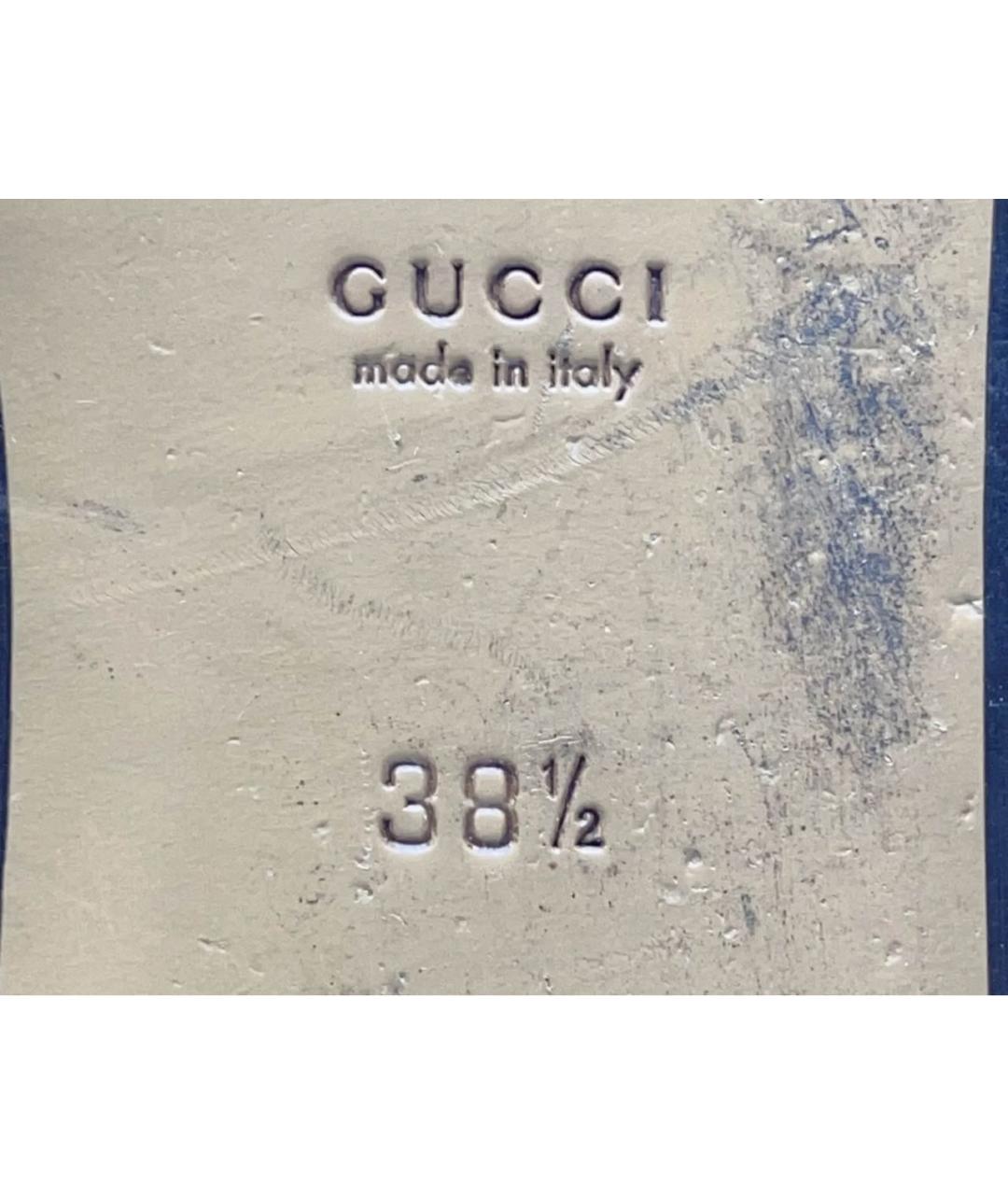 GUCCI Темно-синие бархатные мюли, фото 5