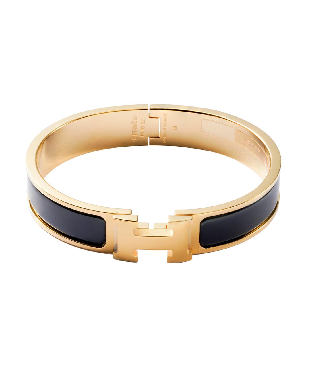 HERMES Черный металлический браслет, фото 3