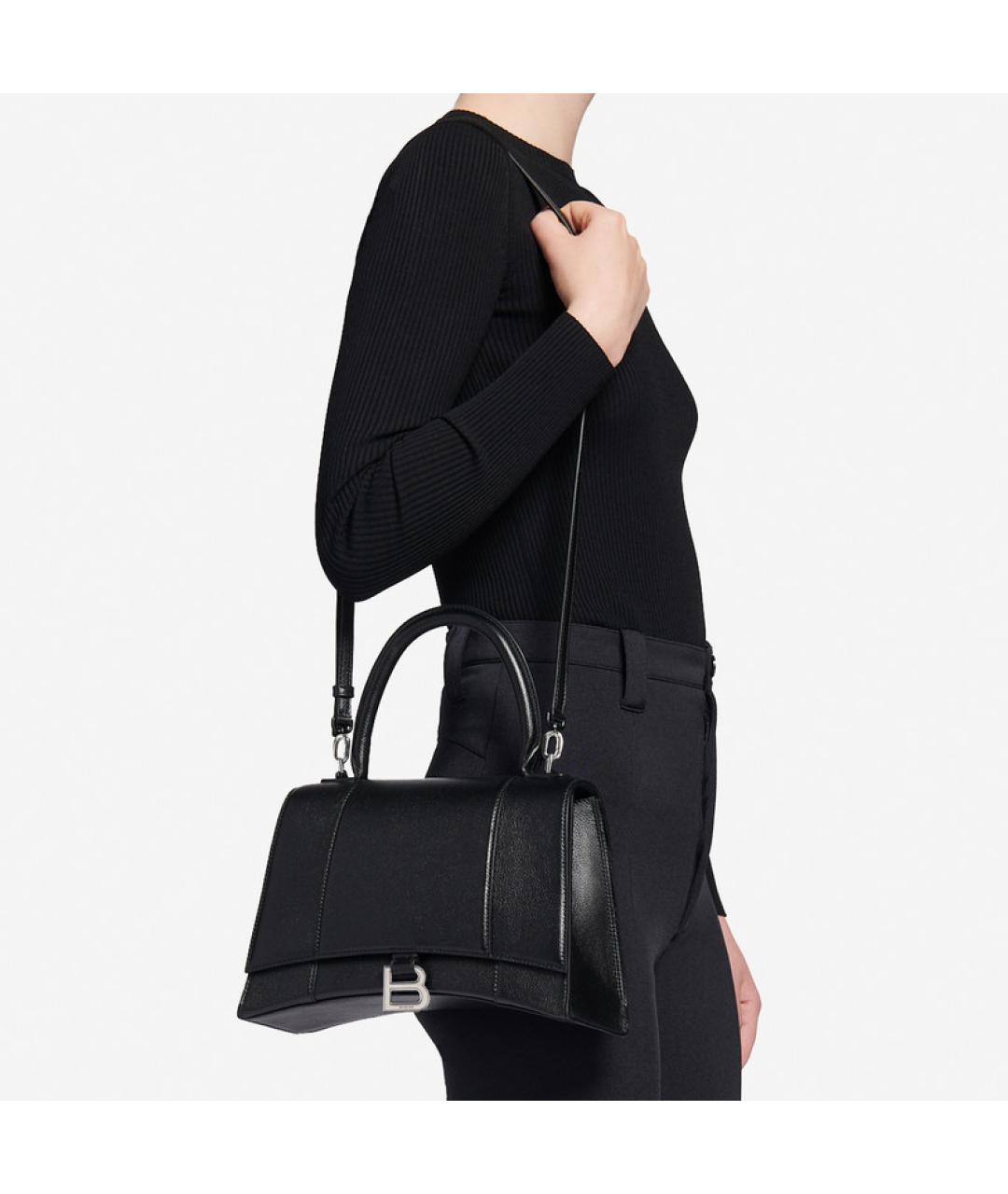 BALENCIAGA Черная кожаная сумка через плечо, фото 6