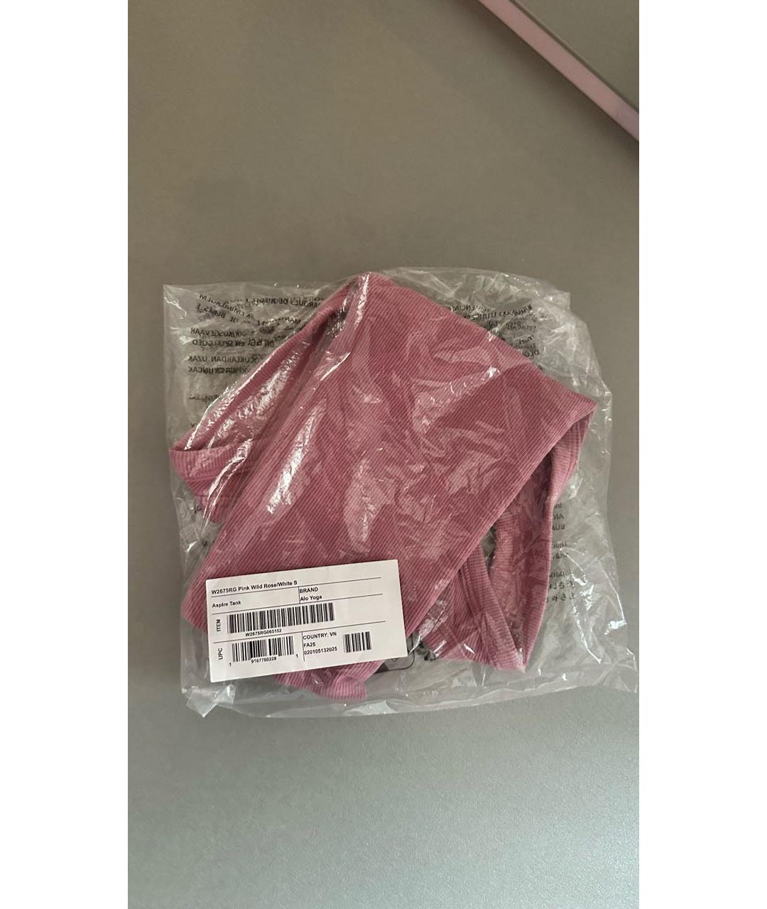 ALO YOGA Розовая хлопковая майка, фото 4