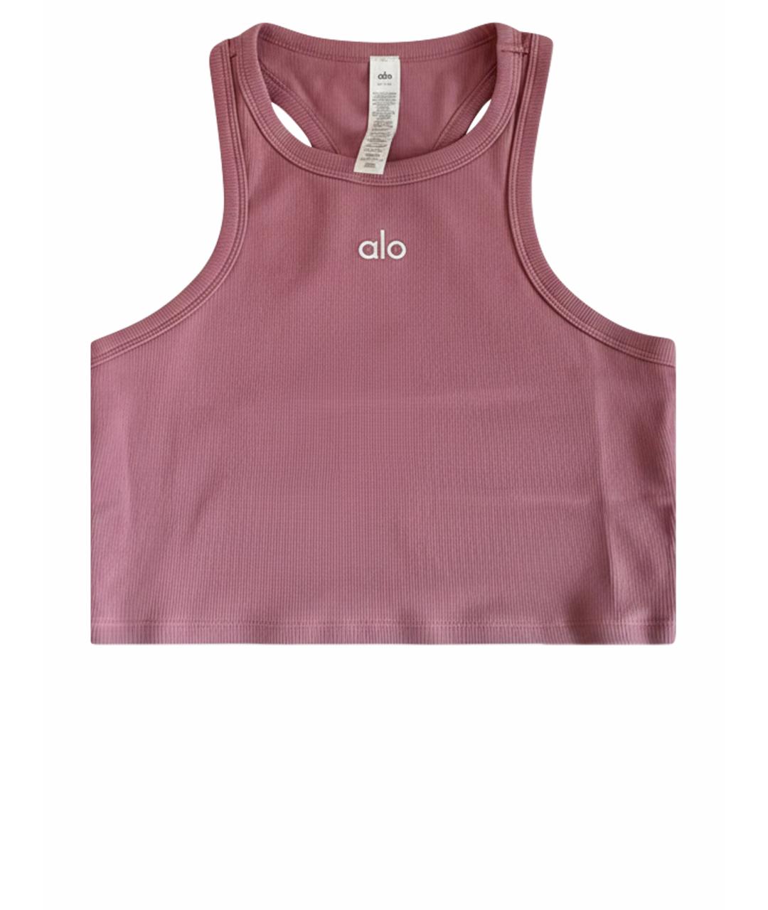 ALO YOGA Розовая хлопковая майка, фото 1