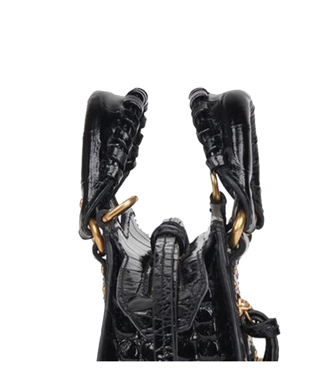 BALENCIAGA Черная кожаная сумка через плечо, фото 5