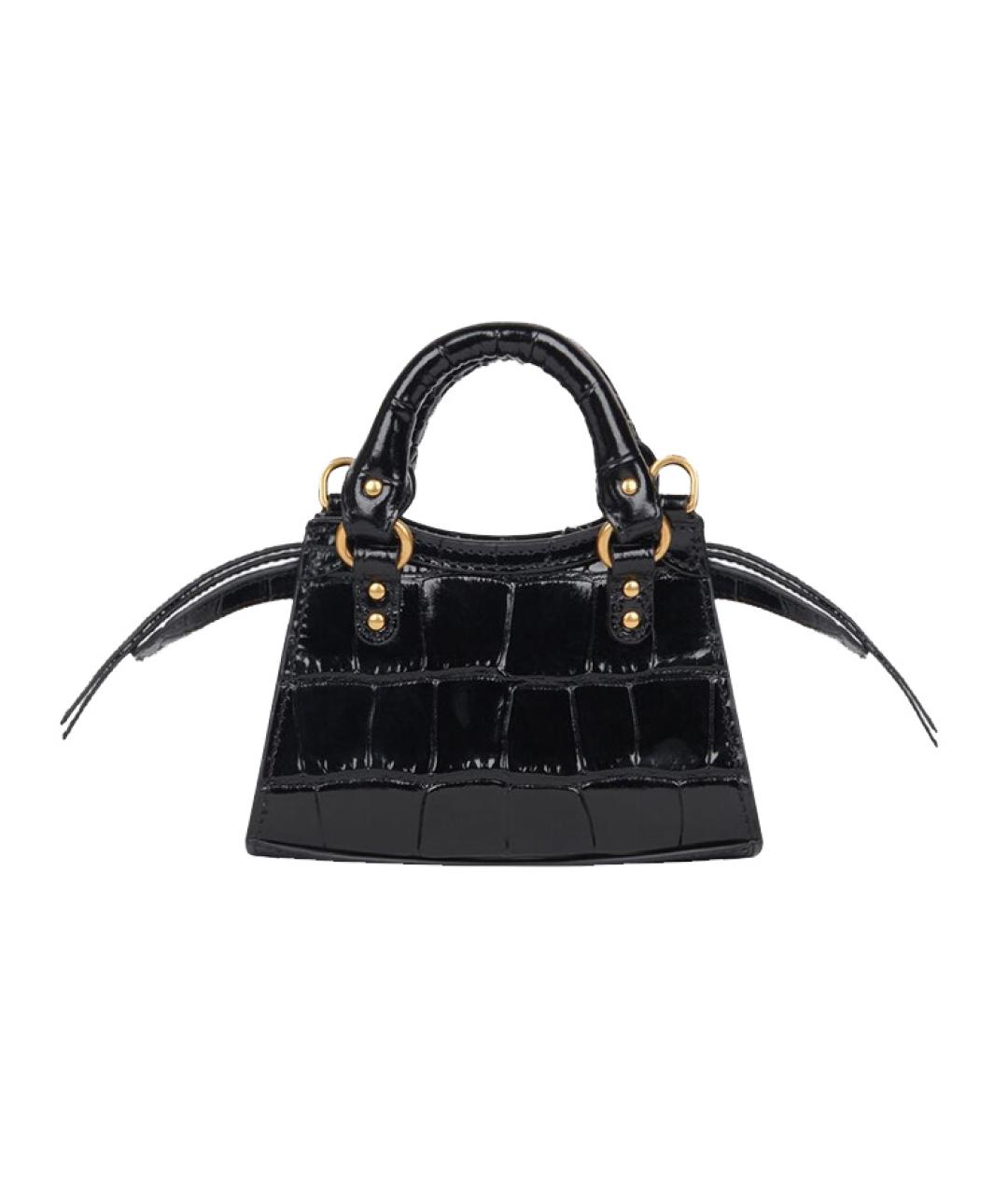 BALENCIAGA Черная кожаная сумка через плечо, фото 1