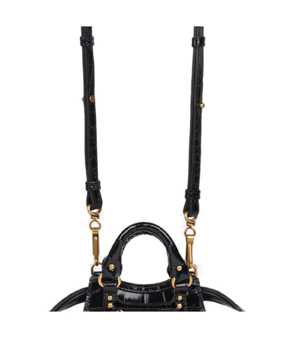 BALENCIAGA Черная кожаная сумка через плечо, фото 4