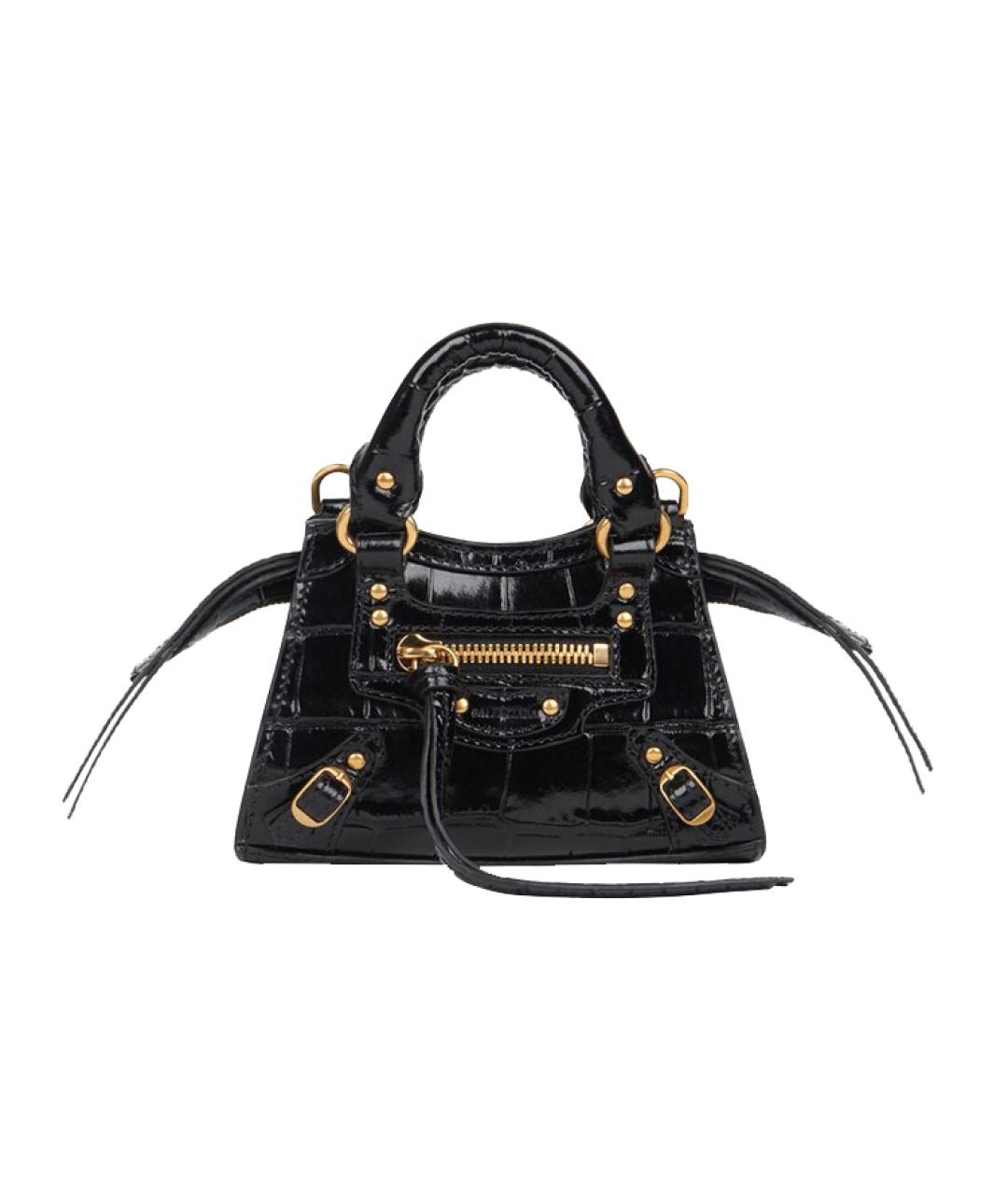 BALENCIAGA Черная кожаная сумка через плечо, фото 3