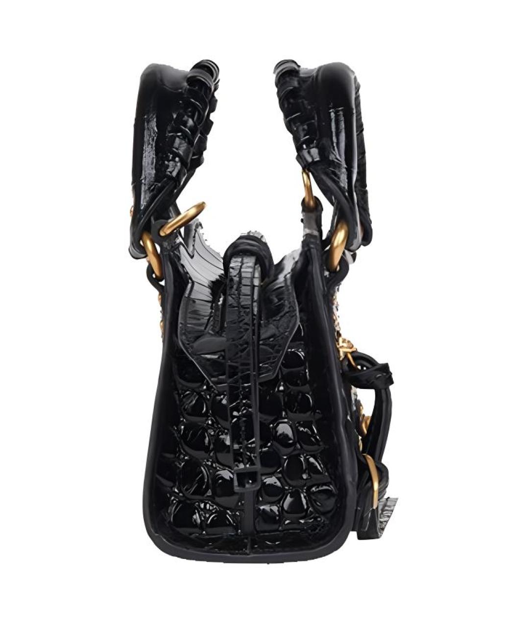 BALENCIAGA Черная кожаная сумка через плечо, фото 2