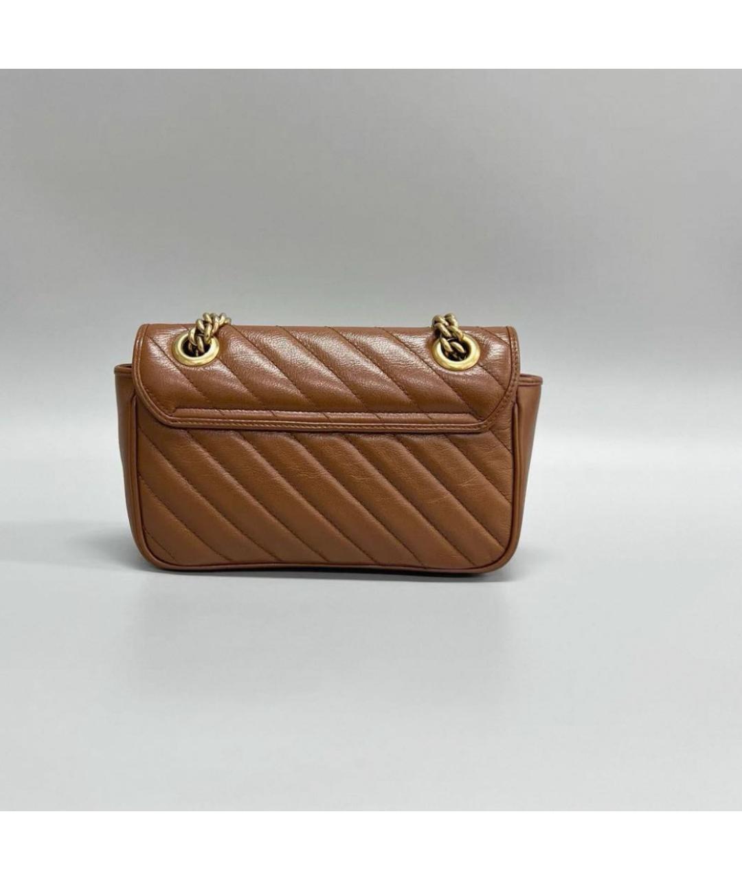 GUCCI Коричневая кожаная сумка через плечо, фото 3