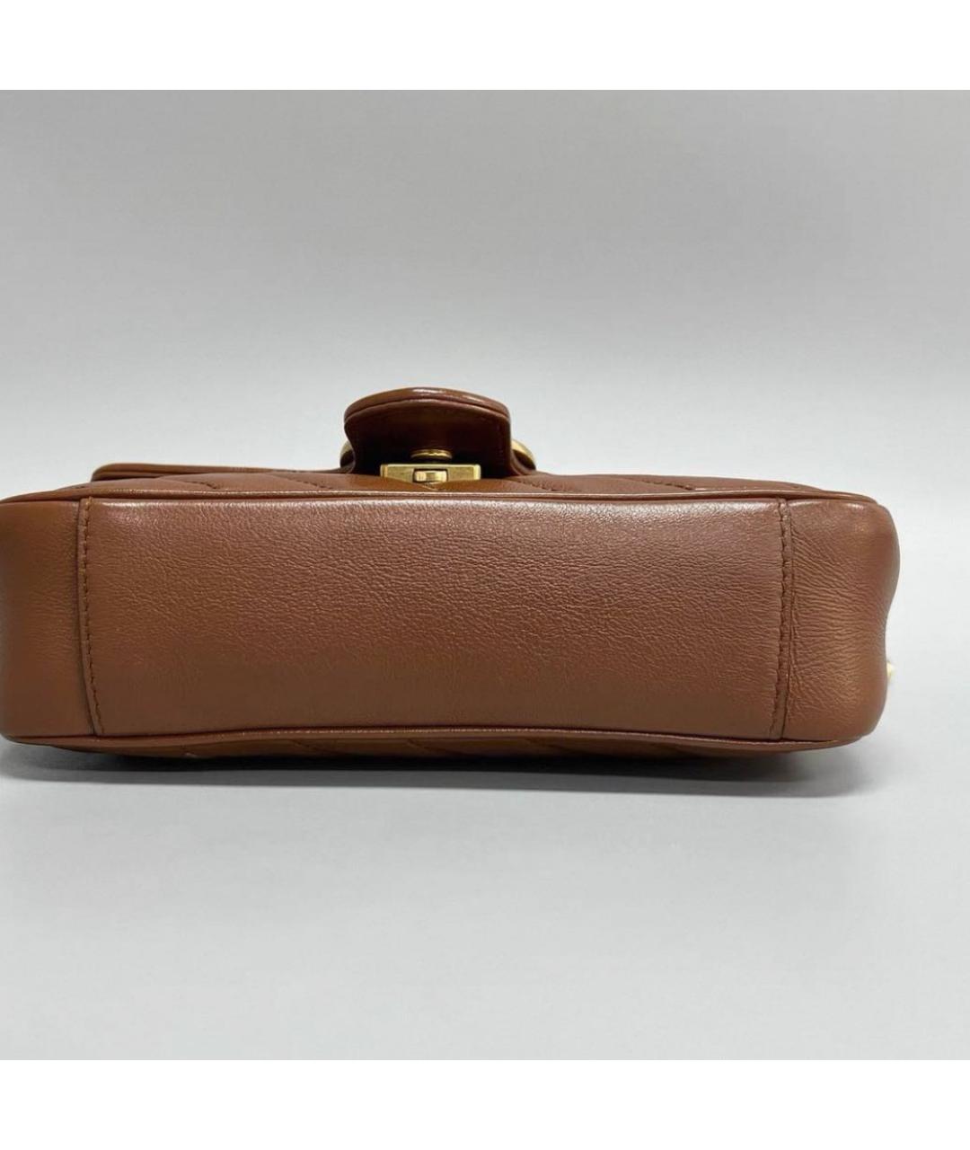 GUCCI Коричневая кожаная сумка через плечо, фото 4