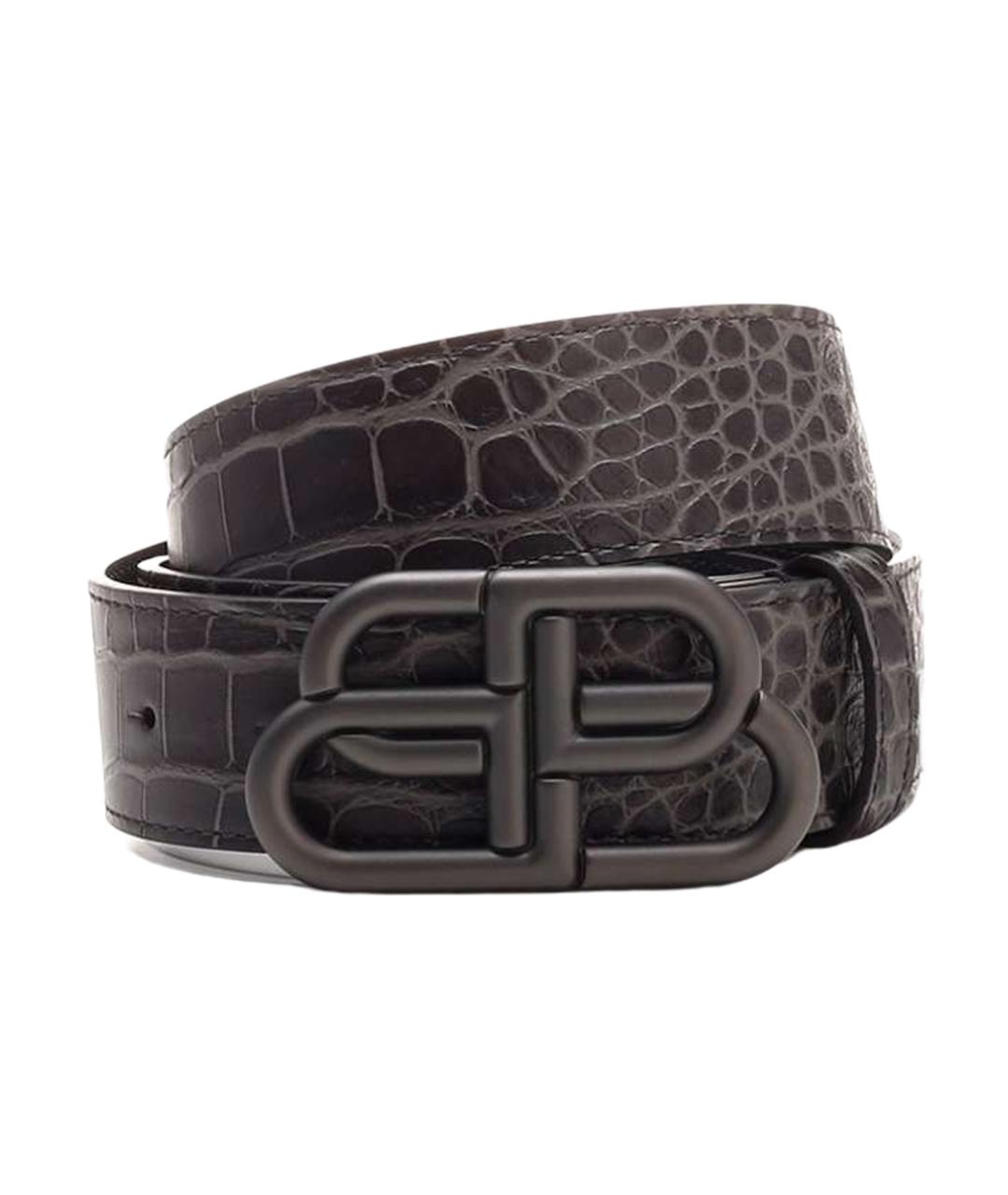 BALENCIAGA Серый кожаный ремень, фото 1