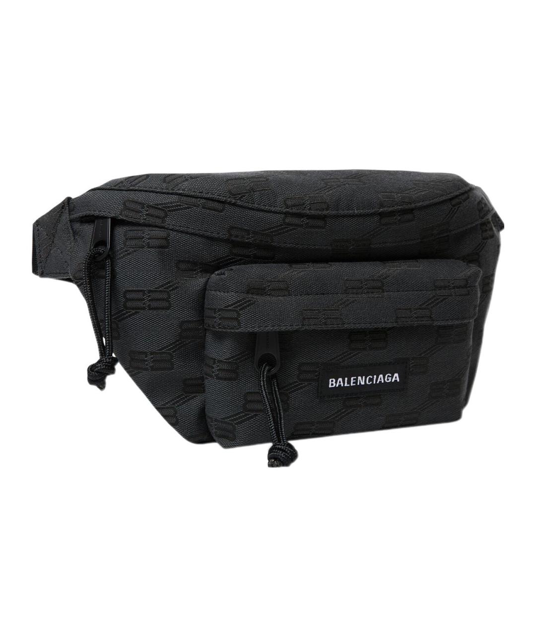 BALENCIAGA Черная тканевая поясная сумка, фото 2