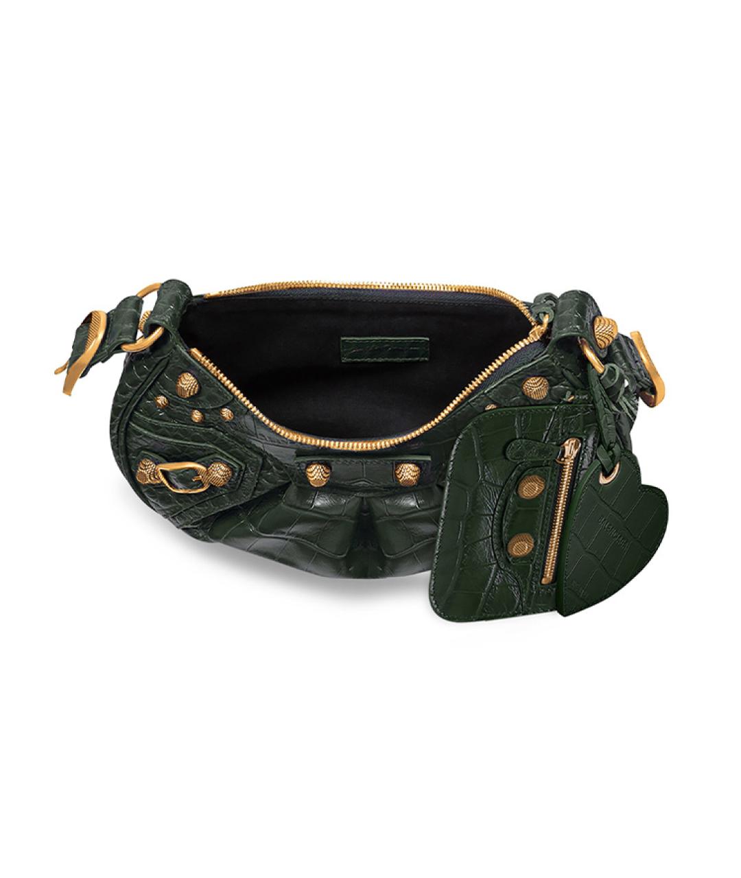 BALENCIAGA Зеленая кожаная сумка через плечо, фото 5